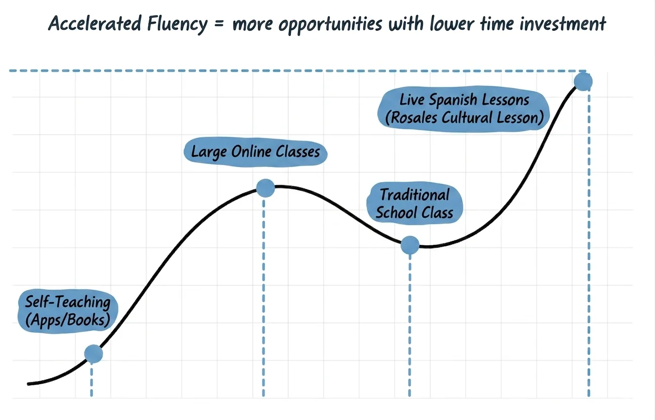 graph showing Spanish progress